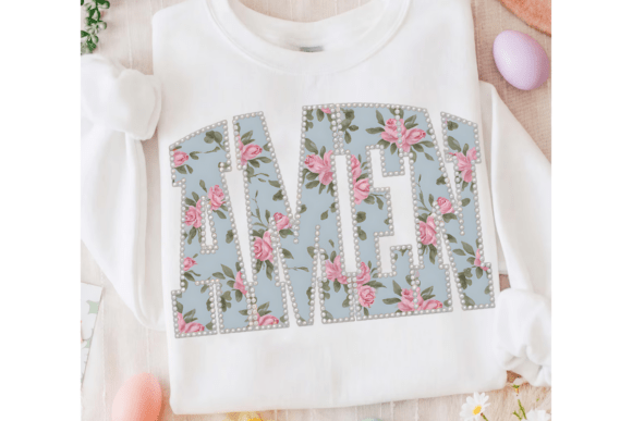 Amen Pearls PNG: Easter Floral Christian T-Shirt Designs