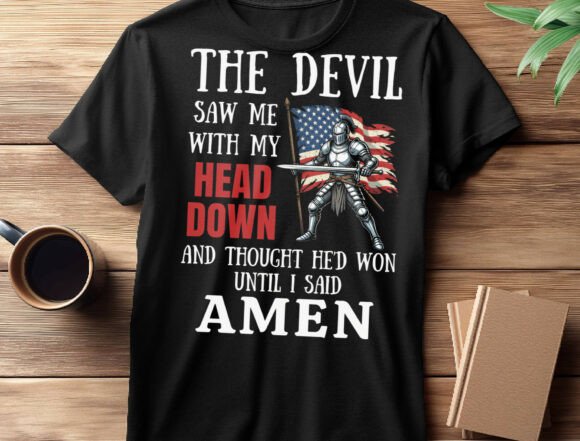 Amen PNG: Christian Knight Armor America T-Shirt Designs