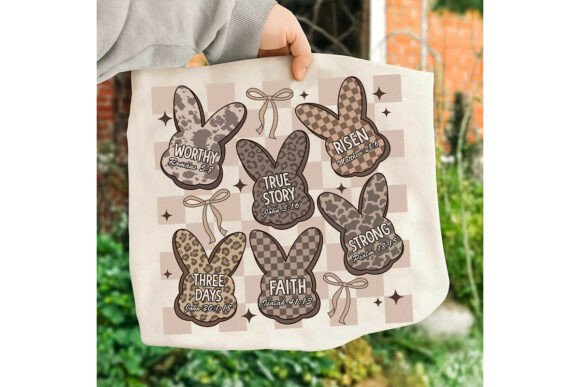 Checkered Easter Christian Bunny PNG: T-Shirt Designs