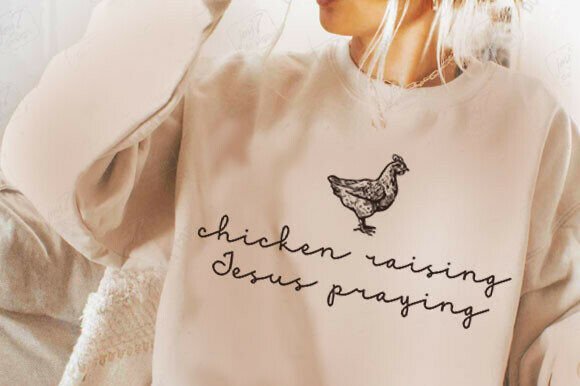 Chicken Raising Jesus Praying PNG T-Shirt Designs