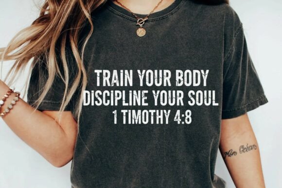 Christian Fitness 1 Timothy 4:8 Embroidery Design