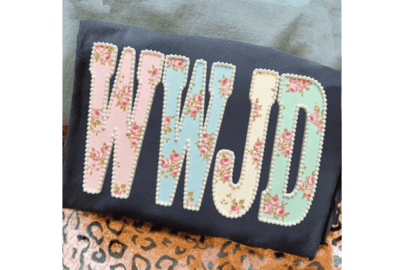 Faux Pearl WWJD PNG: Girly T-Shirt Designs