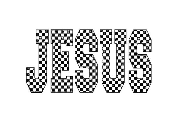 Jesus Checkered Typography Design — T-Shirt Designs