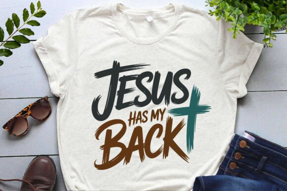 Jesus Has My Back Woman of Faith PNG SVG — T-Shirt Designs