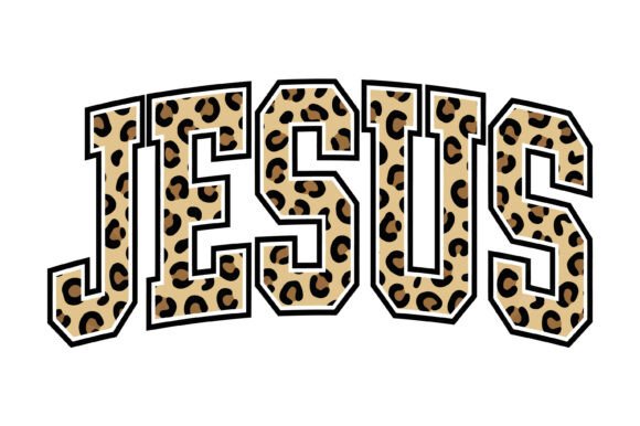 Jesus Leopard Print Typography T-Shirt Designs