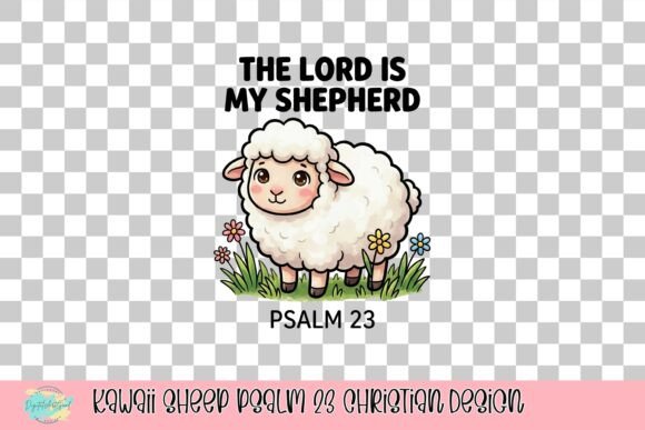 Kawaii Sheep Psalm 23 Christian Design T-Shirt Designs