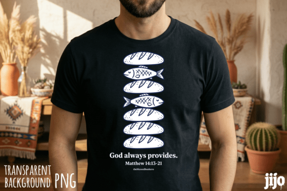 Loaves Fish God Christian PNG T-Shirt Designs