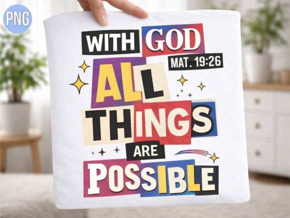 Retro Ransom All Possible Christian PNG — T-Shirt Designs