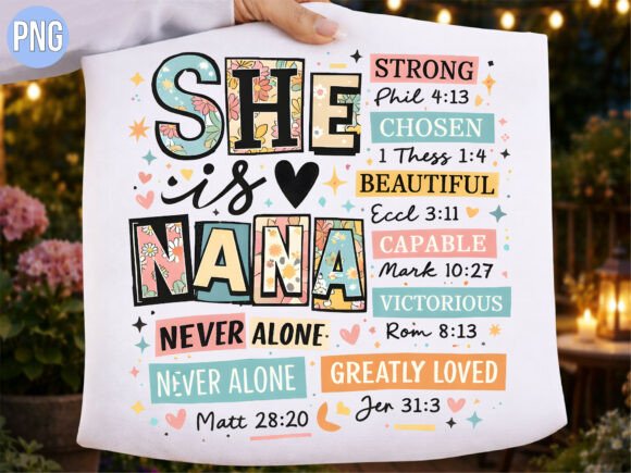 She is Nana Christian Bible Verse PNG T-Shirt Designs