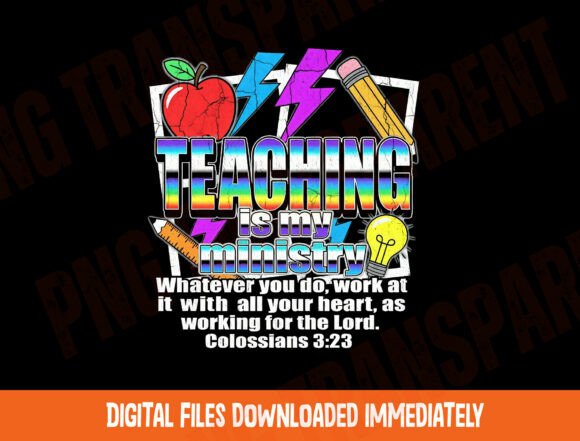 Teaching PNG: Christian Teacher Clipart for T-Shirt Designs