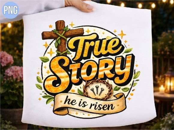 True Story He is Risen Christian PNG: T-Shirt Designs